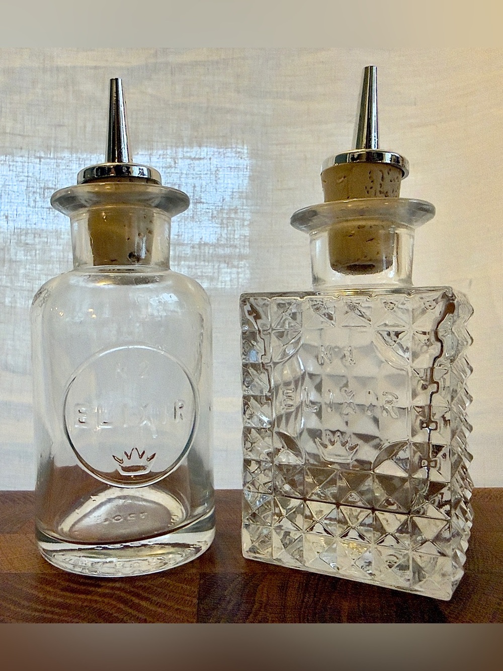 Luigi Bormioli Italian Mixology Dash Bottles Elixir No.1 & No.2, Perfect Cond.